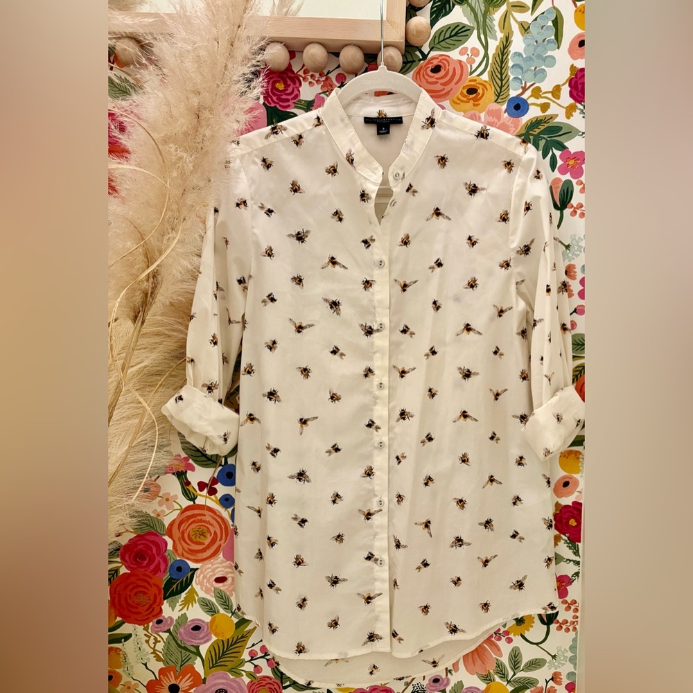 Victoria Beckham for Target White Bee Print Men's Shirt